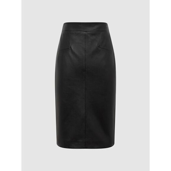 REISS Reagan Leather Pencil Skirt - Picture 12 of 16